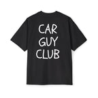 Black t-shirt with 'CAR GUY CLUB' text on the back against a white background